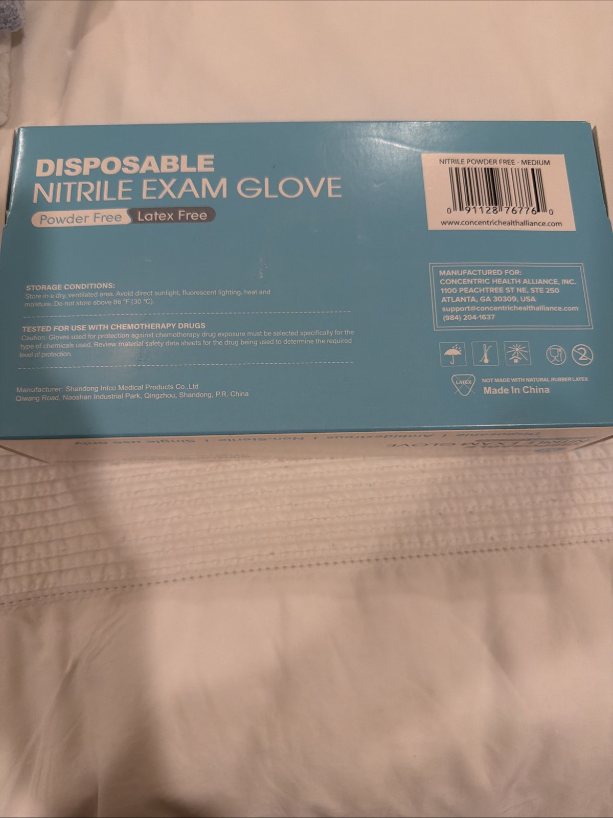 (100 PIECES) Huayuan Blue Disposable Nitrile Exam Gloves Powder-Free Medium