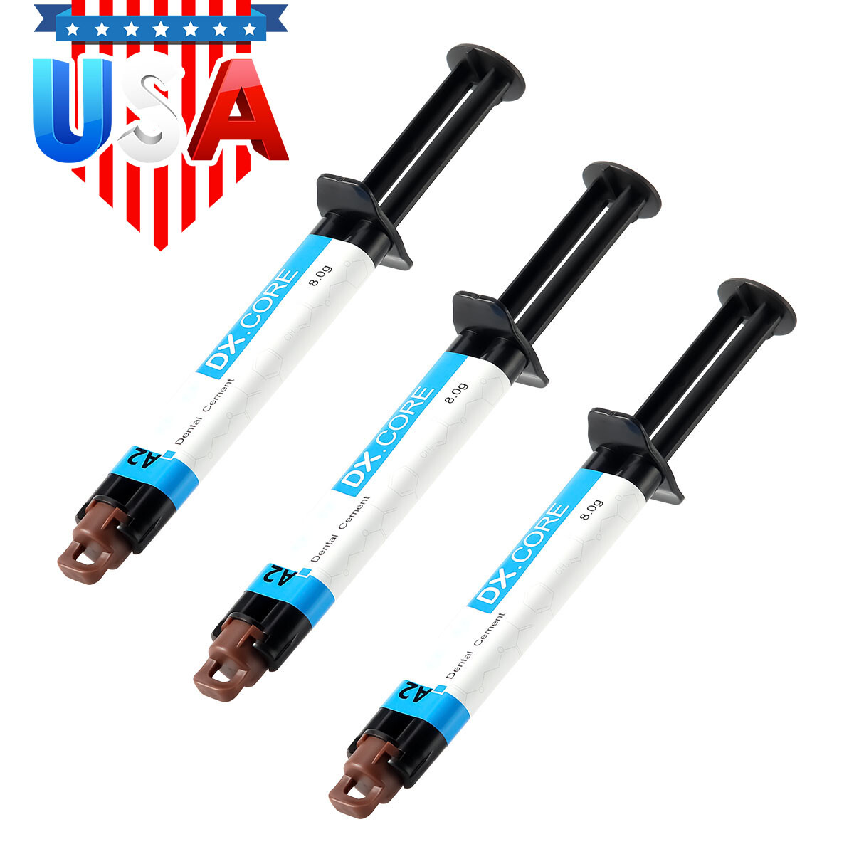 Dentex Dental Dual Cure Flowable Composite Resin Core Build Up Syringe A2