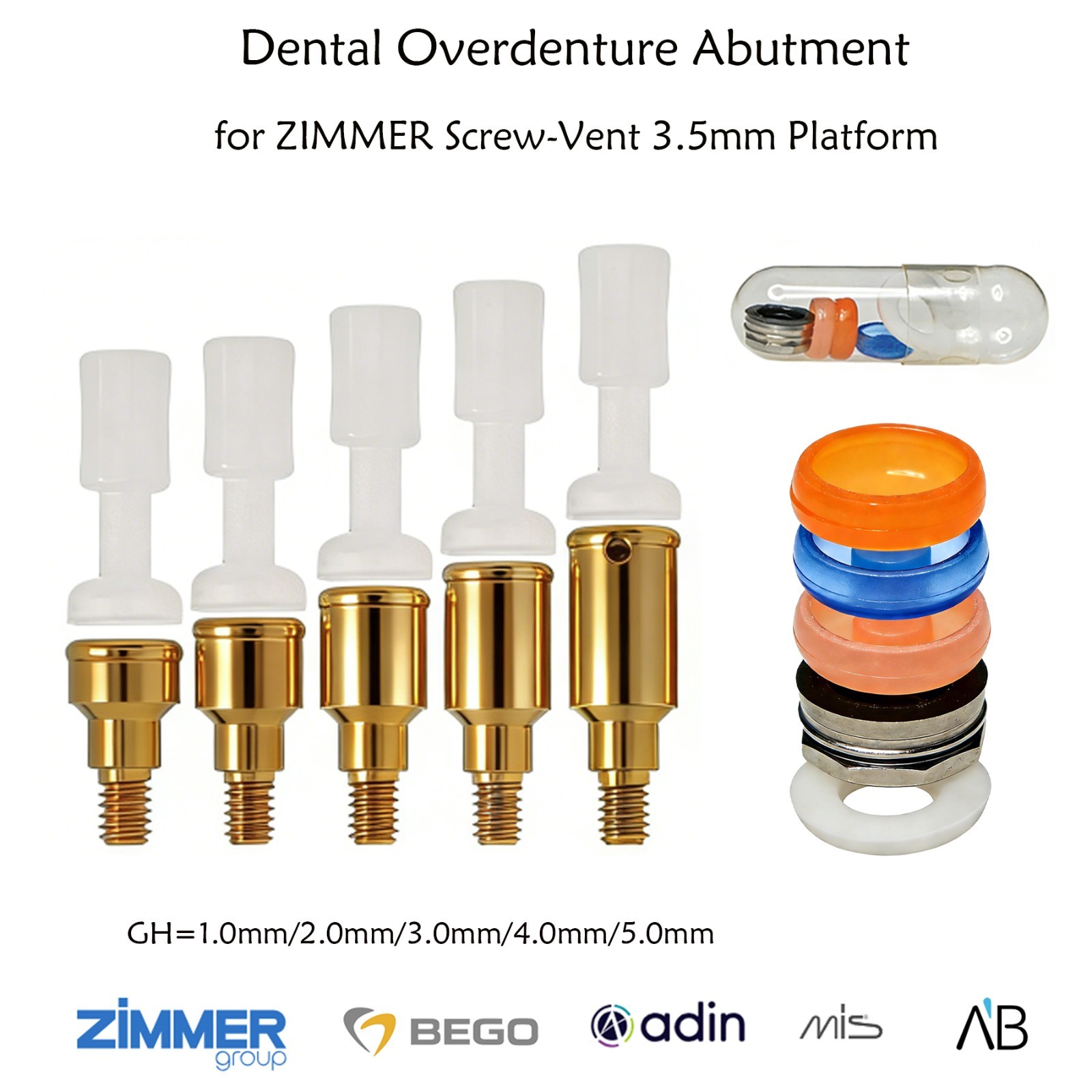 US Zest Locator Overdenture Abutment for ZIMMER TSV 3.5/4.5 Internal Hex Platfor