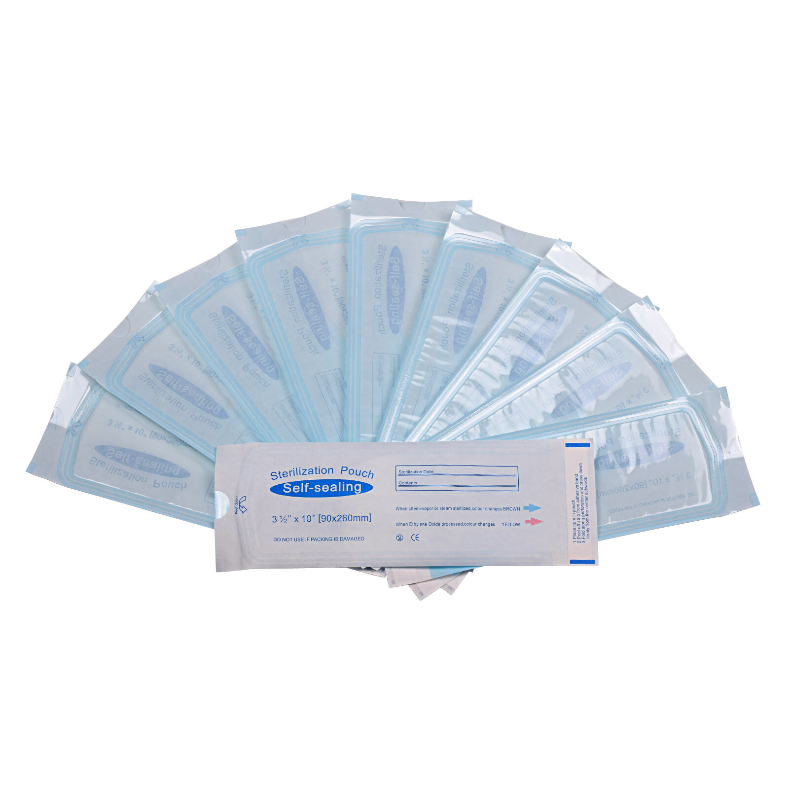 200pcs Dental Pouch Bags Self Sealing Sterilization For Dental Nail Tools (1bag)