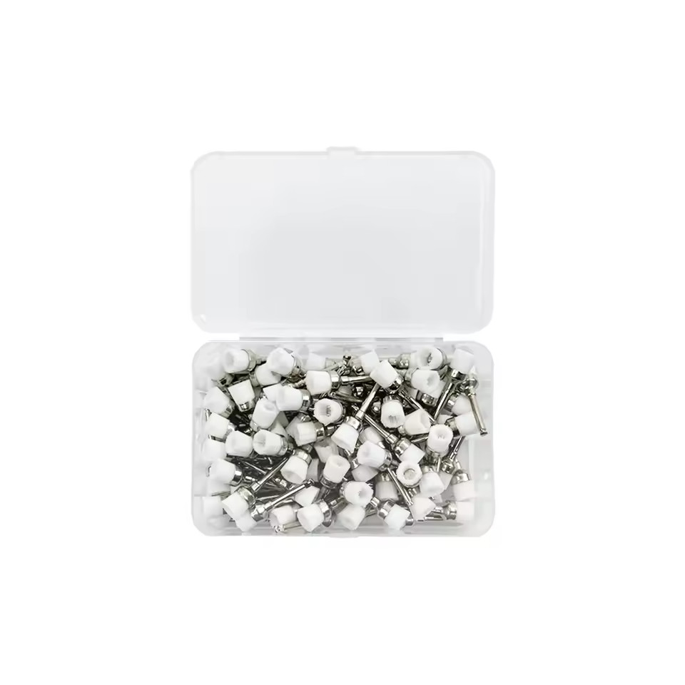 100 Pcs/box Dental Prophy Polishing Brush Bowl Cup Shape Brushes White Nylon
