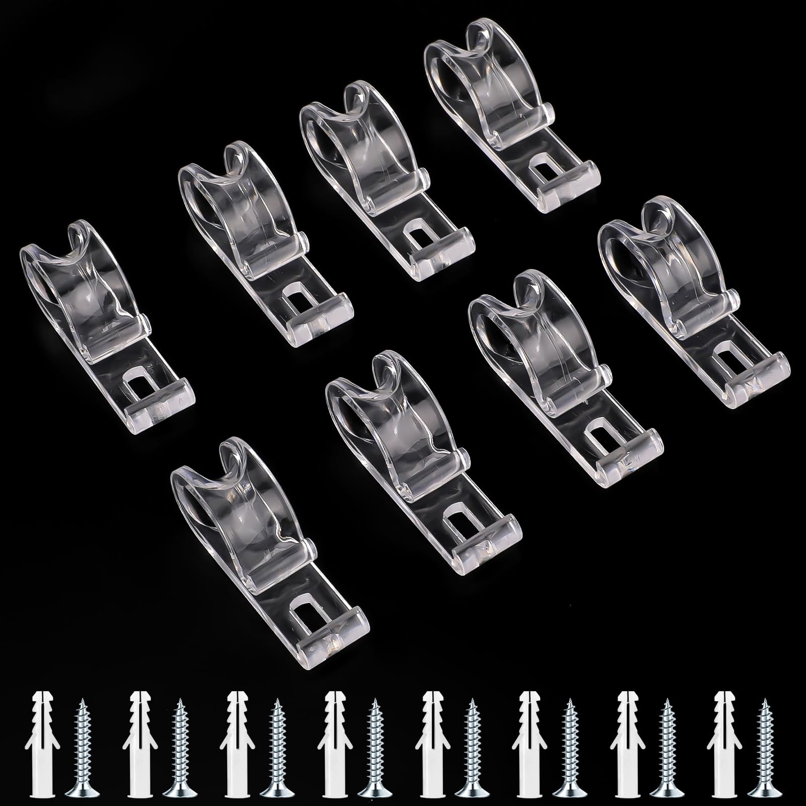 8 Pcs Roller Shade Clear Saftey Chain Retainer and Cord Guide Curtain P Clip Bli