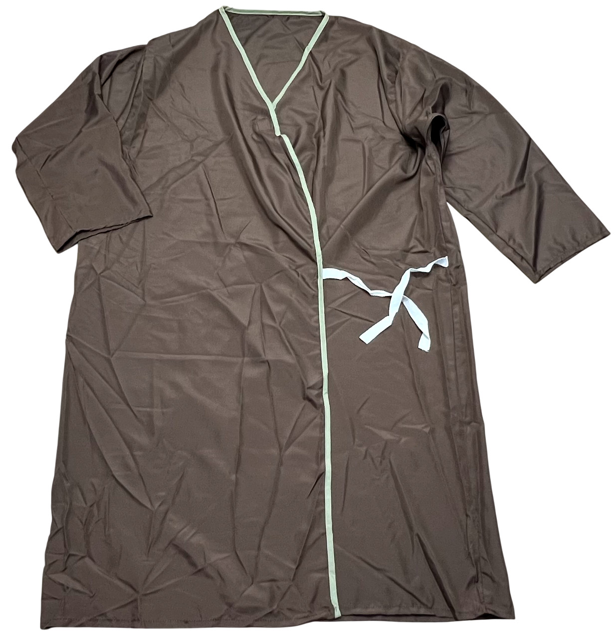 Patient Gowns Unisex (OS) Dark Brown Open Front Long Sleeves Polyester Medical