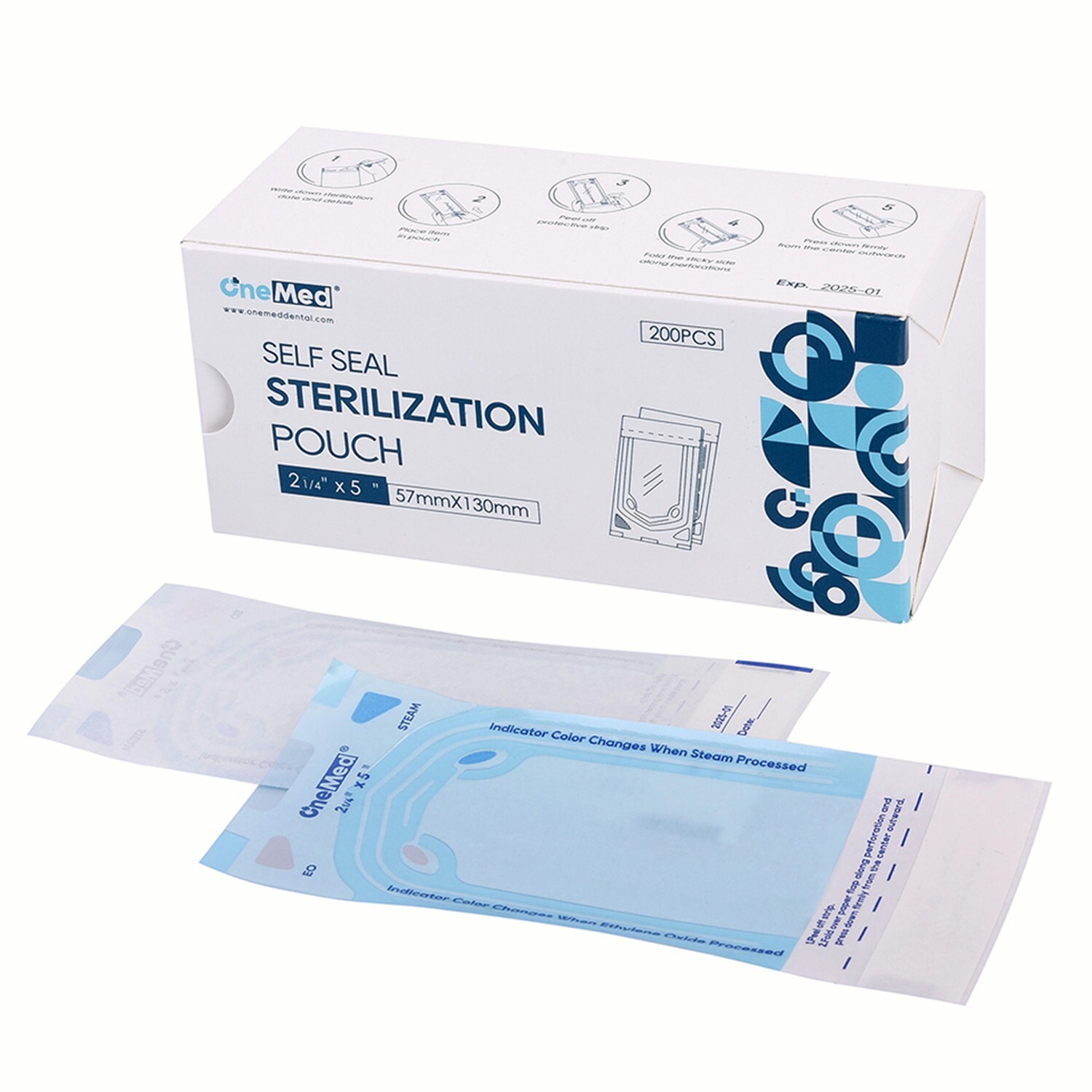 2000(10 Boxes)2.25″x4″ Self Seal Sterilization Pouches Sterilizer Autoclave Bags