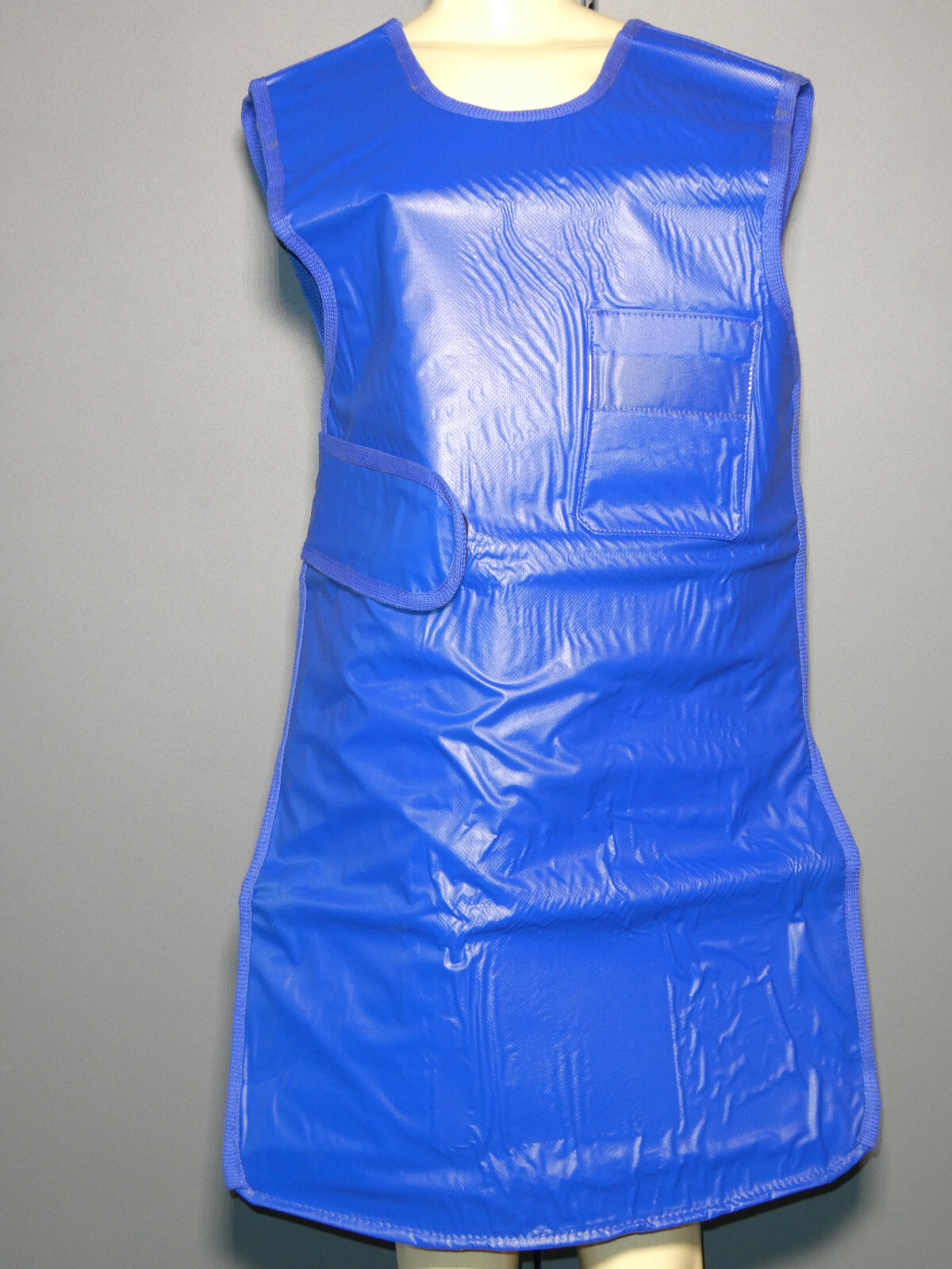 X-Ray Front Protection Apron Size Adult Unisex Large Hoop and Loop Closure Blue