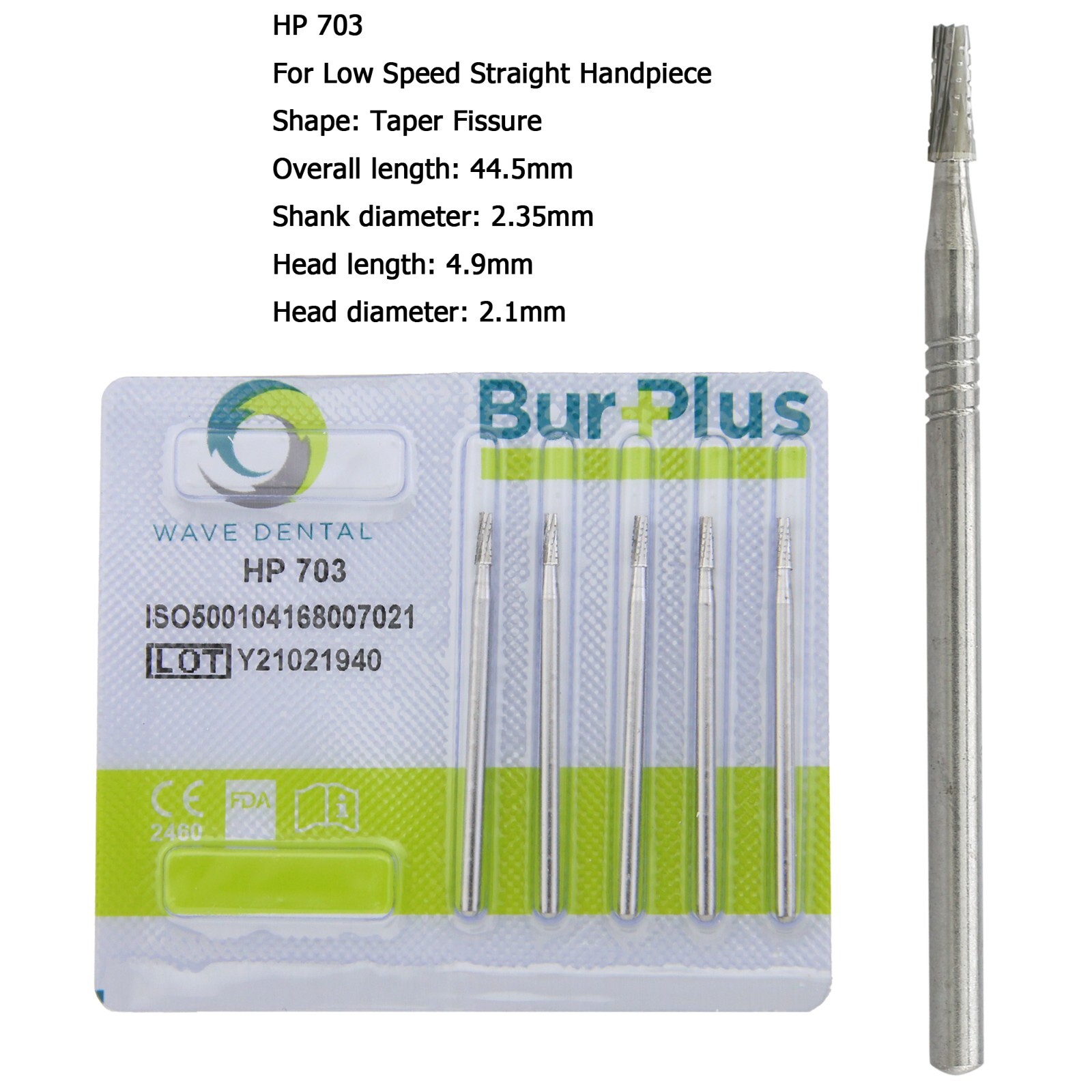 Wave Dental Carbide Burs Straight Surgical Burs Low Speed HP 557 702 703L 44.5mm