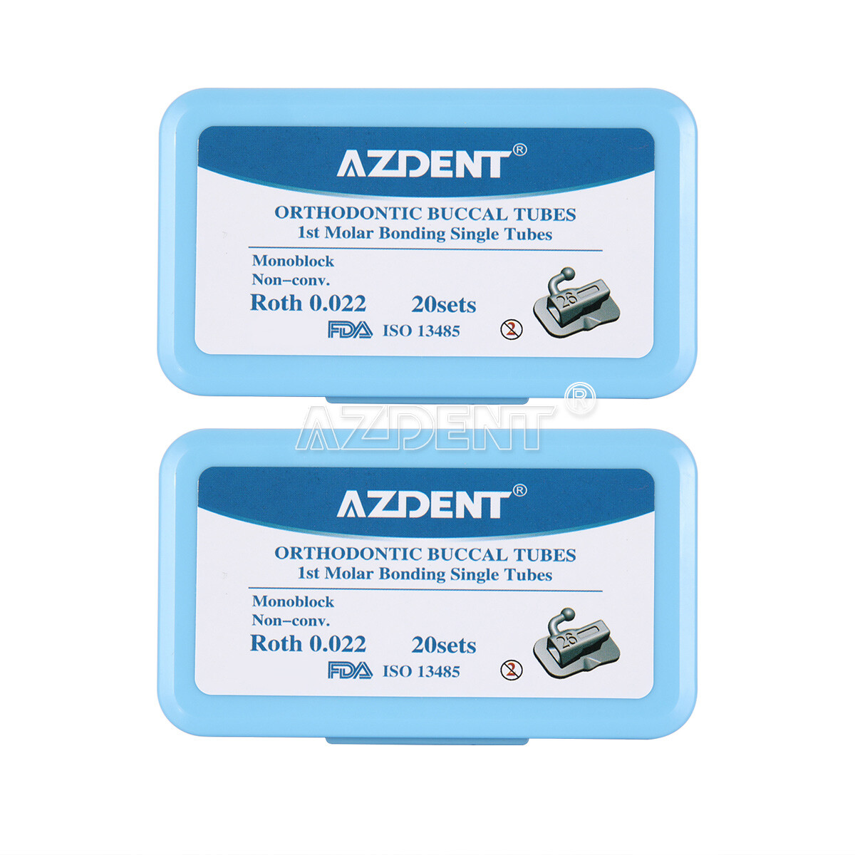 Dental Orthodontic Buccal Tube 1 First Molar Bondable Non-Conv Roth MBT 022 018