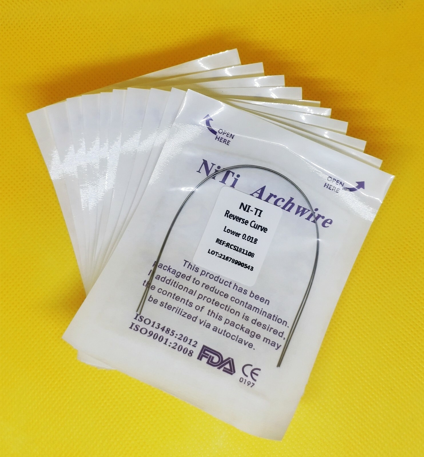 50Packs Dental Reverse Curve Orthodontic Arch Wire Niti Super Elastic Round