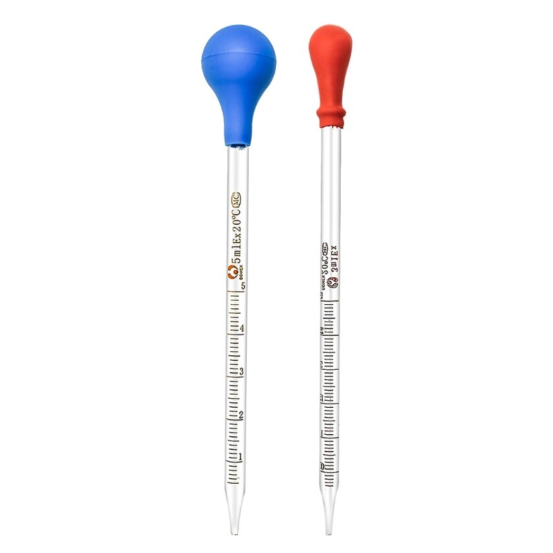 Glass Graduated Cylinder Set 0.5ml 1ml 2ml 3ml 5ml 10ml for Laboratory Hospital