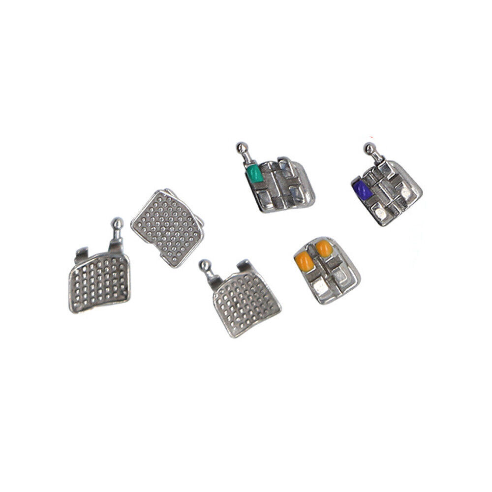 1-200×Dental Orthodontic Metal Brackets Roth/MBT 0.22/018 With 345 hook all size