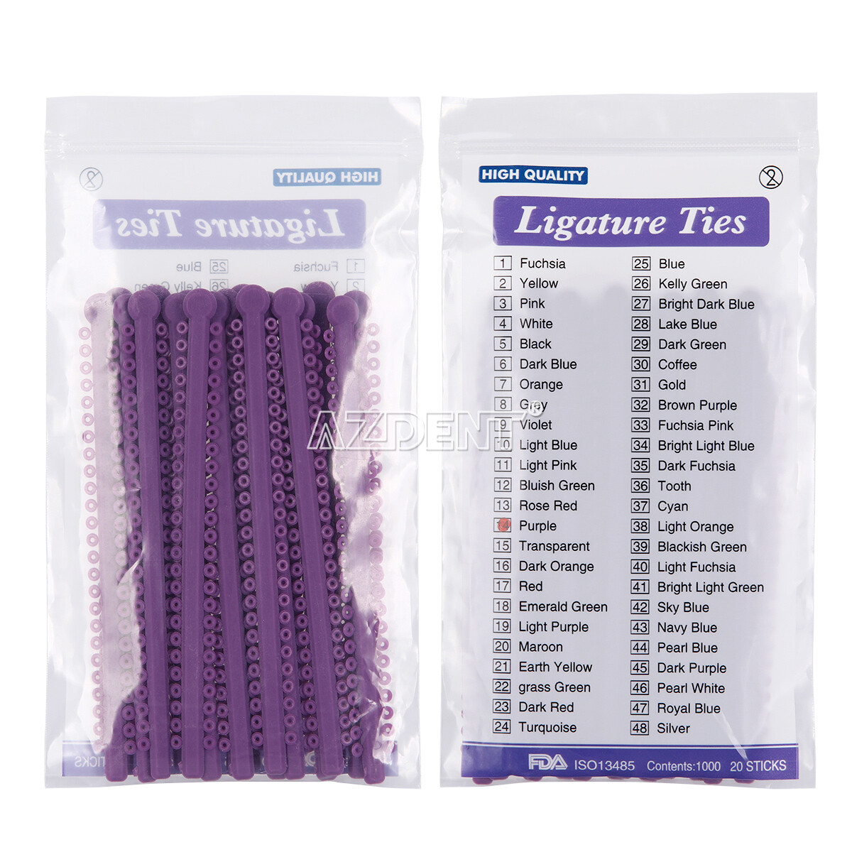 1000Pcs/Pack AZDENT Dental Orthodontic Ligature Ties Braces Elastic Rubber Bands