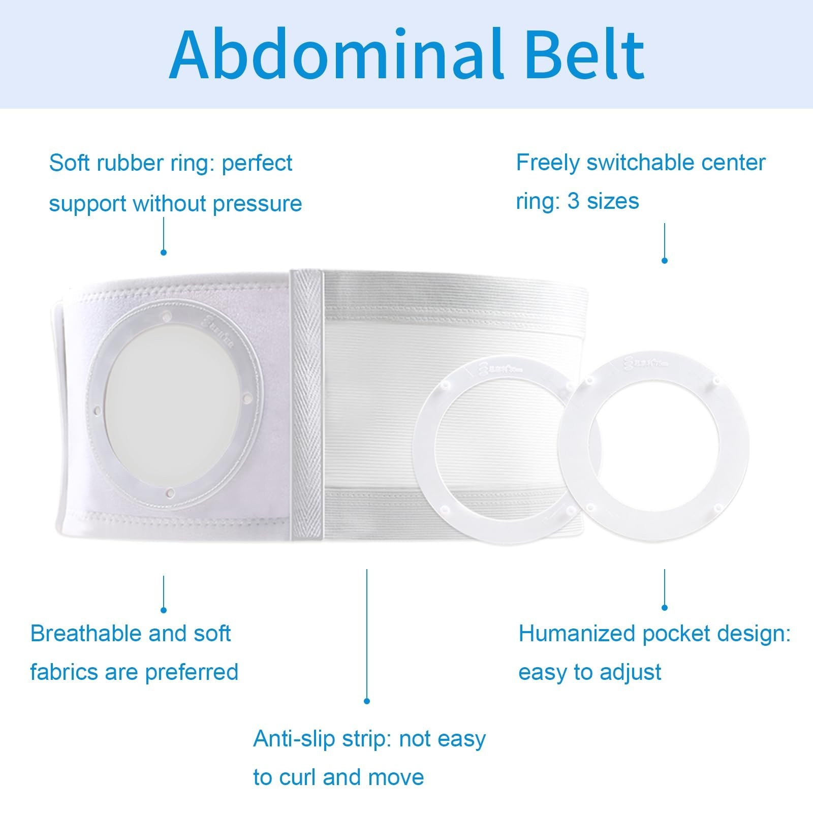 Adjustable Ostomy Support Belt for Men & Women, Breathable Abdominal Binder w…