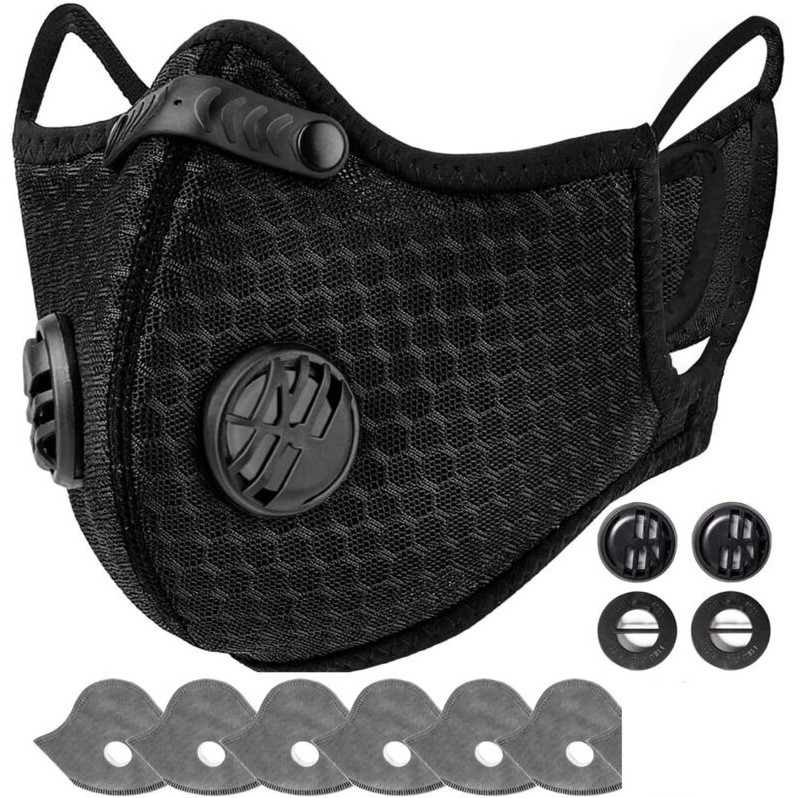 Anti Pollution Half Face Mask Respirator W/ Filters Washable Reusable Facepiece