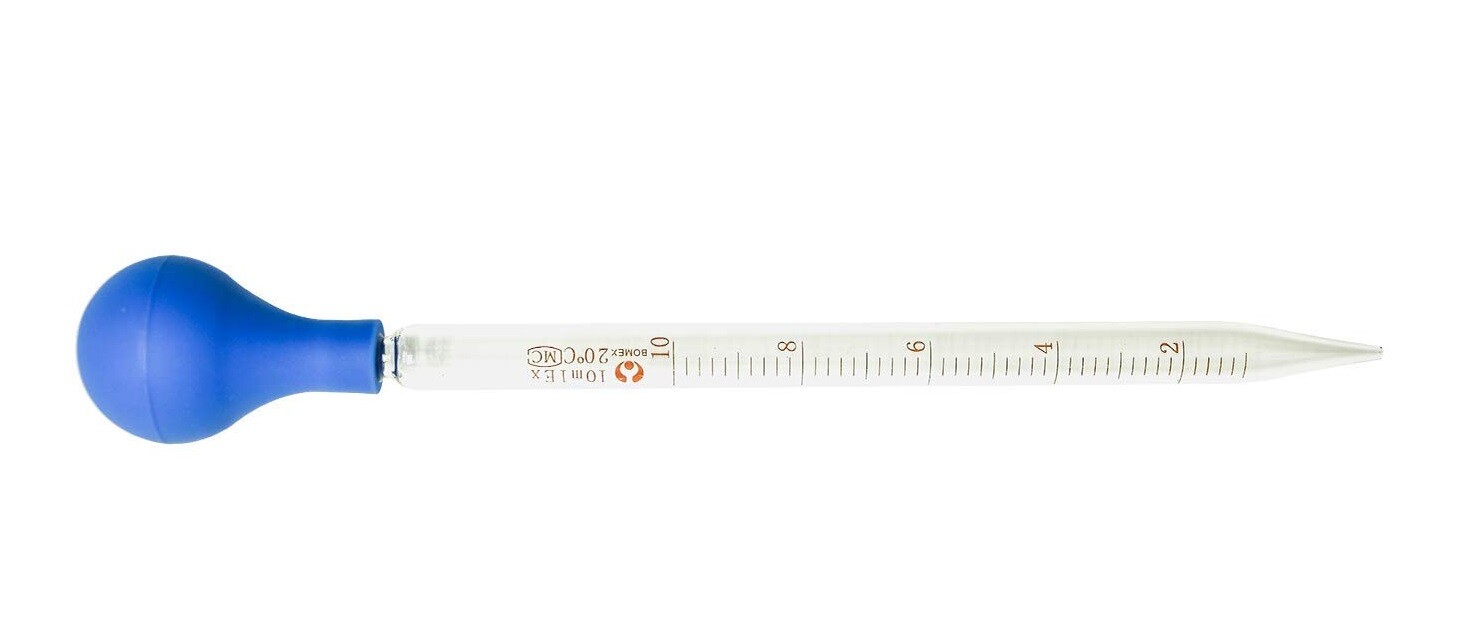 10ml Glass Graduated Dropper Pipette+(2 Pk) 8″ Glass Stirring Rod Lab Equipment
