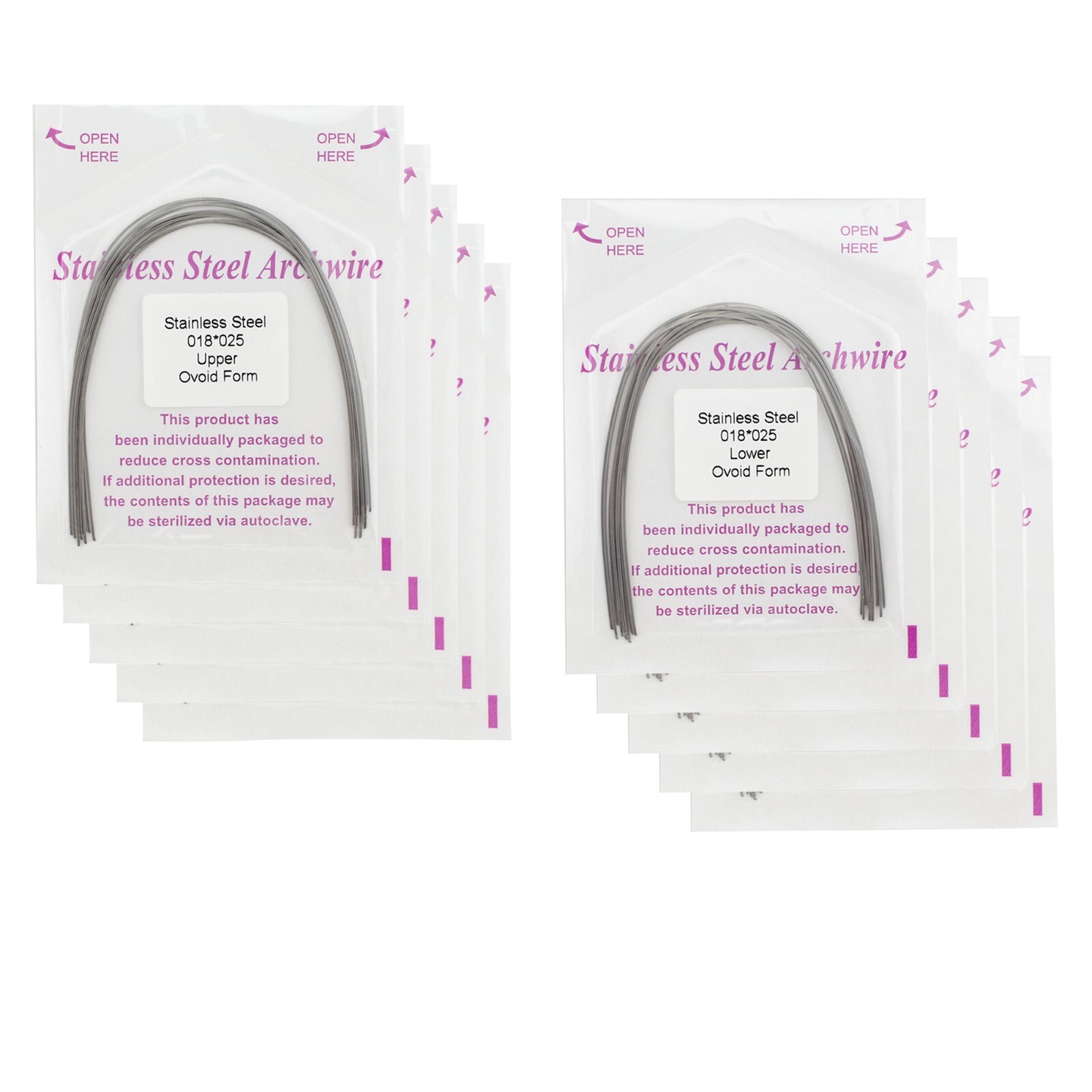 Dental Orthodontic Arch Wire Stainless Steel Rectangular Ovoid Upper Lower 16X22