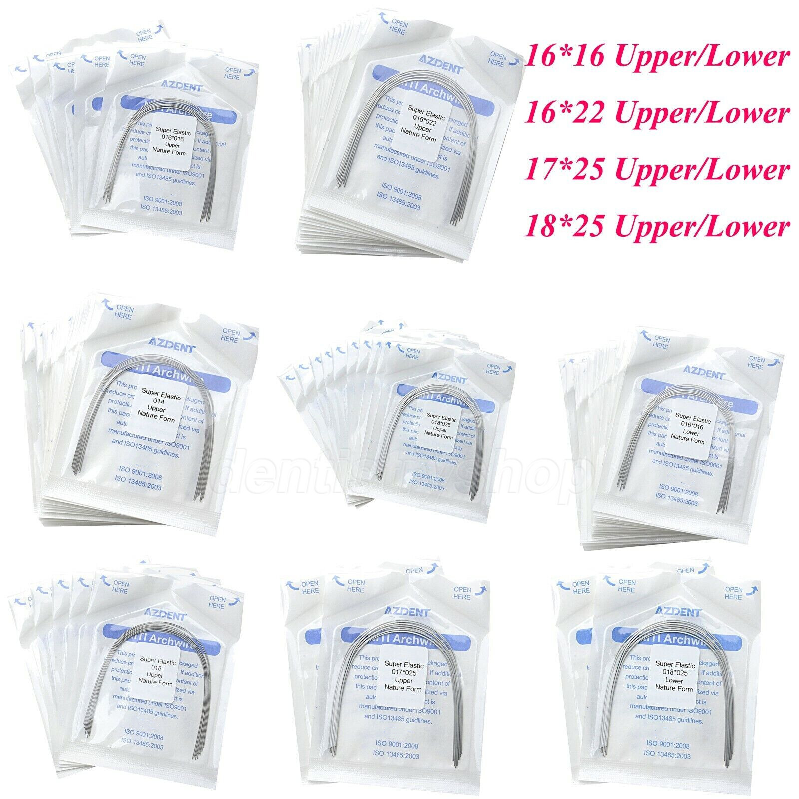 AZDENT Dental Orthodontic Super Elastic NITI Rectangular Arch Wires 10Pcs/Pack