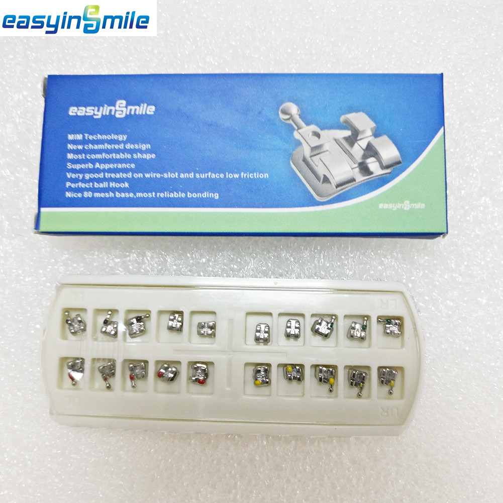 10Packs of EASYINSMILE Mini Metal Orthodontic Bracket Roth/MBT 022/018 Available