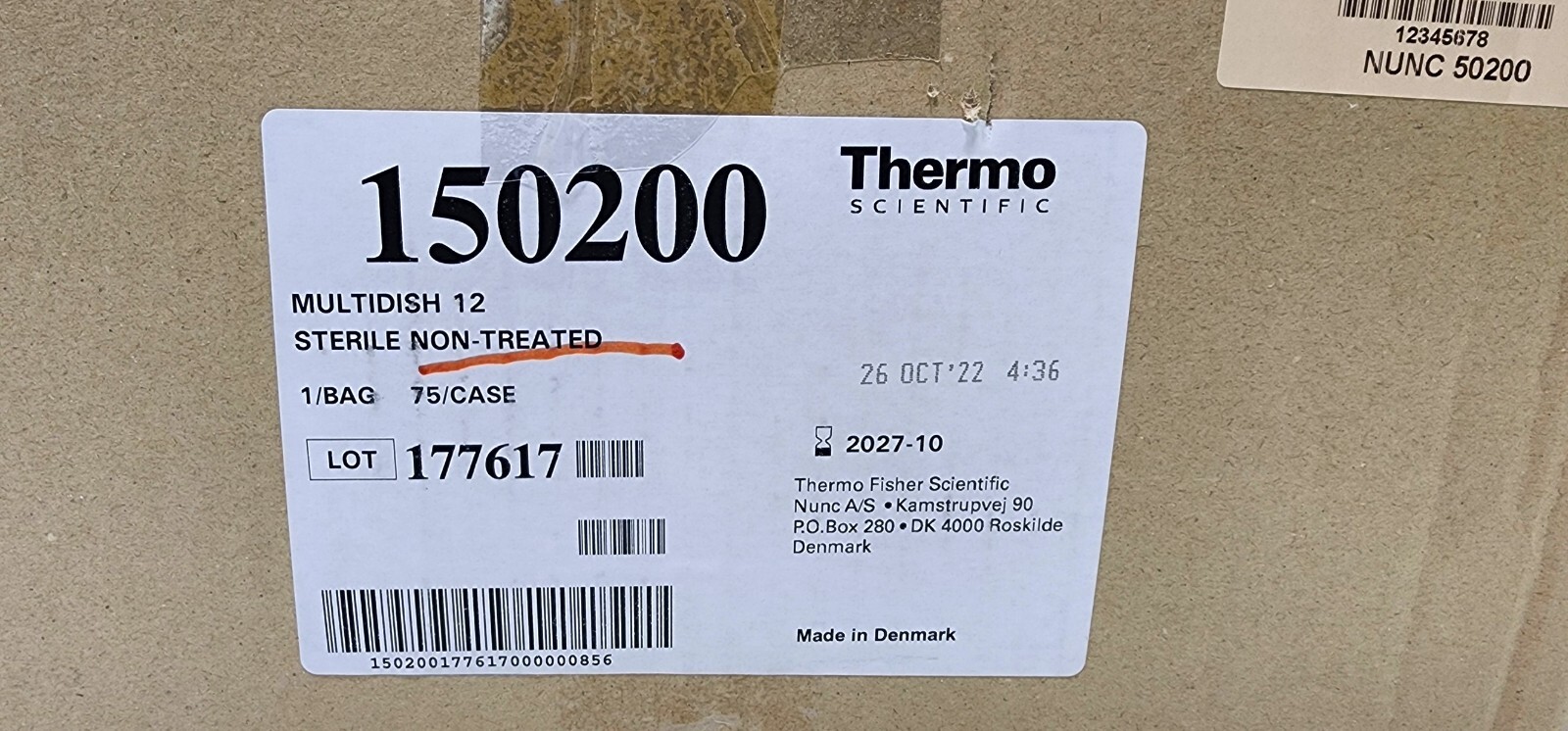 Thermo Scientific 150200 Nunc Non-Treated Multidishes with Lid Case of 75
