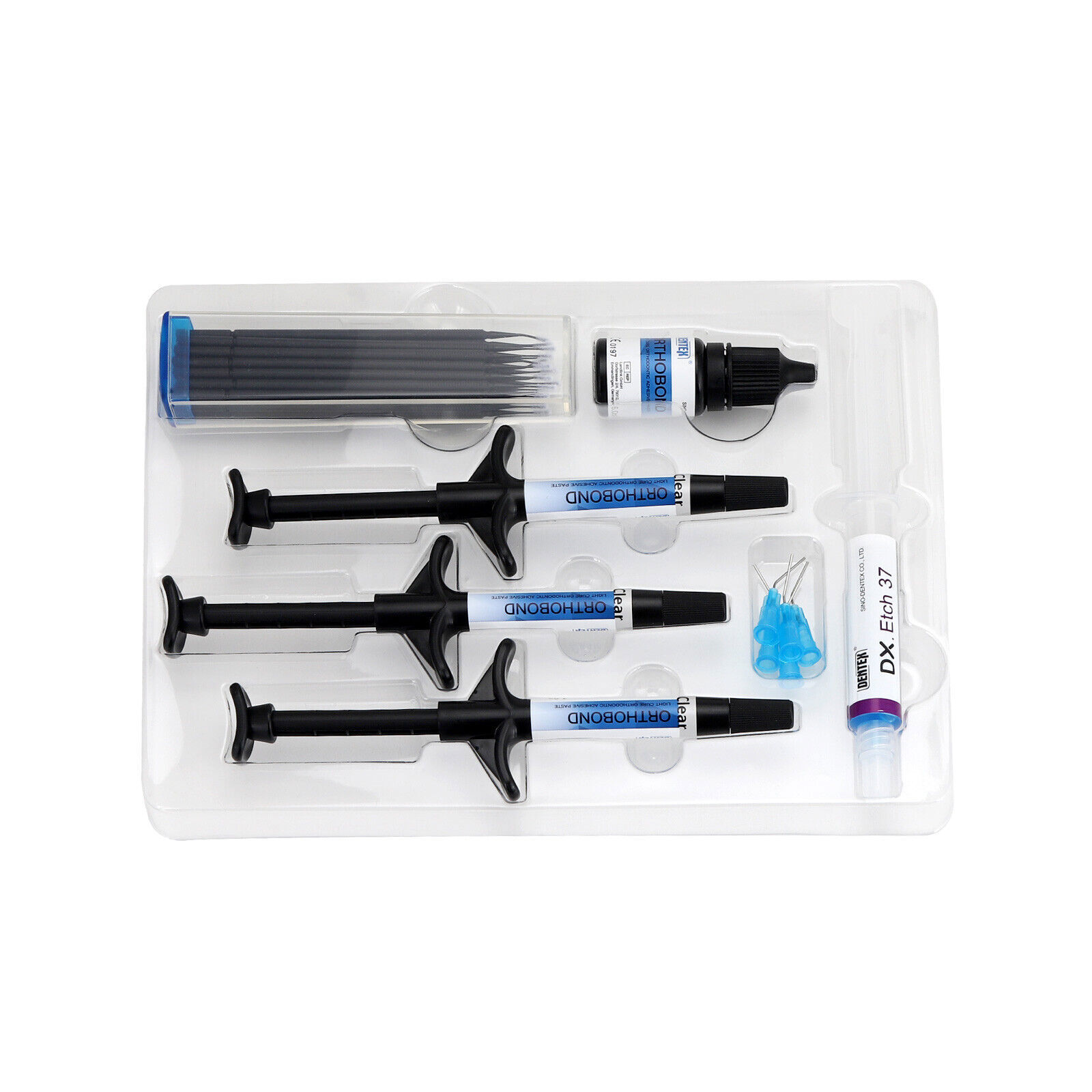 DENTEX ORTHOBOND Dental Light Cure Orthodontic Adhesive Kit Blue /CLEAR