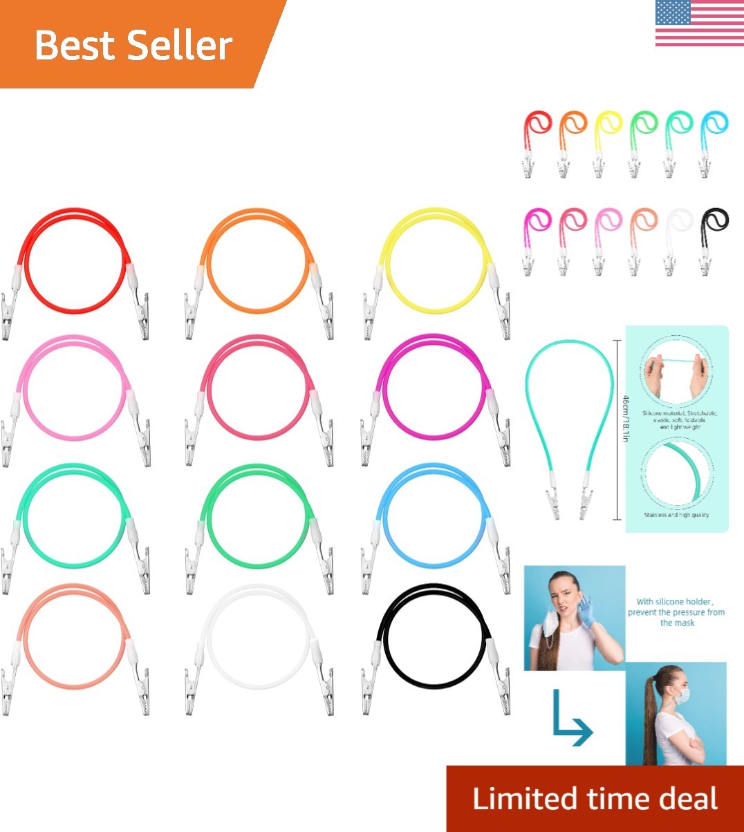 Versatile 12-Pcs Bib Holder Clips – Comfortable and Colorful for Everyday Use
