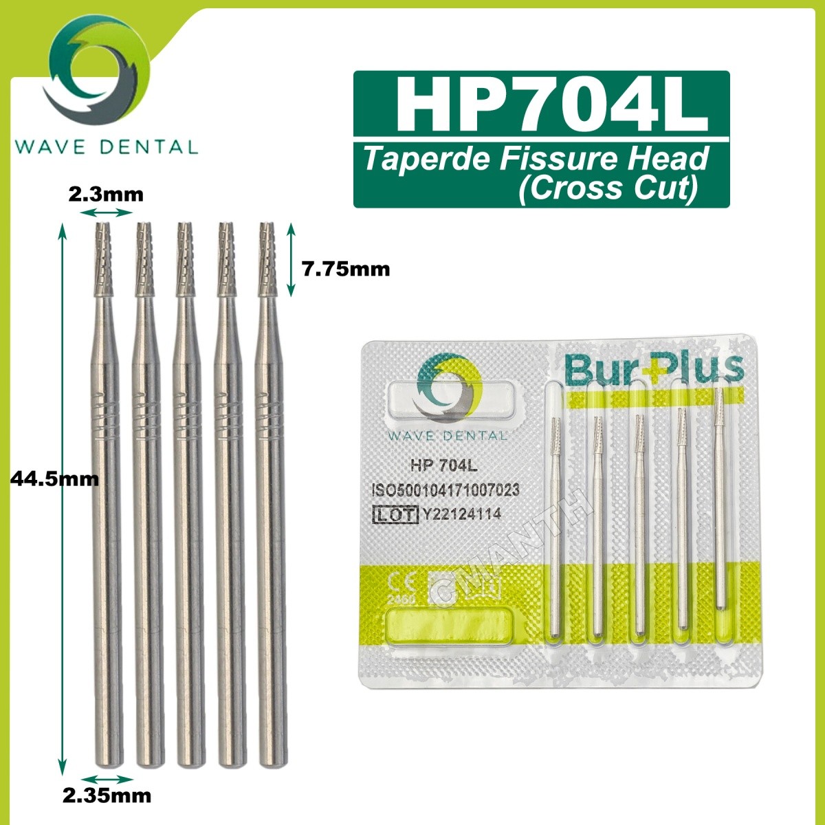 US WAVE Dental Tungsten Carbide Burs Dentistry Drills Dental Bur HP Dia 2.35mm