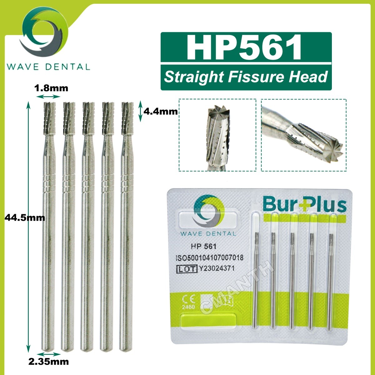 US WAVE Dental Tungsten Carbide Burs Dentistry Drills Dental Bur HP Dia 2.35mm