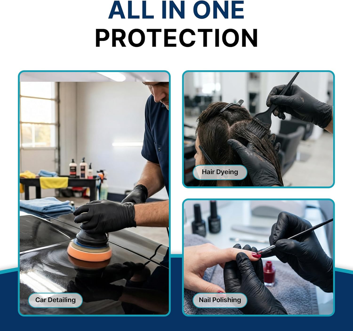 Nitrile Exam Gloves, 4 Mil Black Gloves Disposable Latex Free Powder Free, Food
