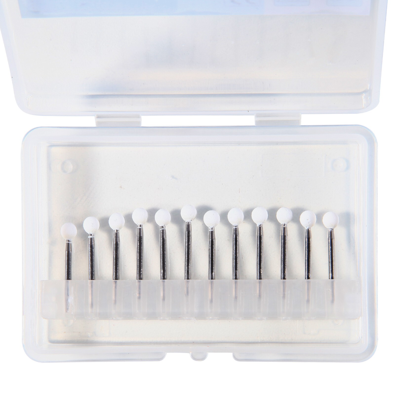 Dental White Stone Round Mounted Polishing Burs- FG 12/pks Abrasion Point Bur MD