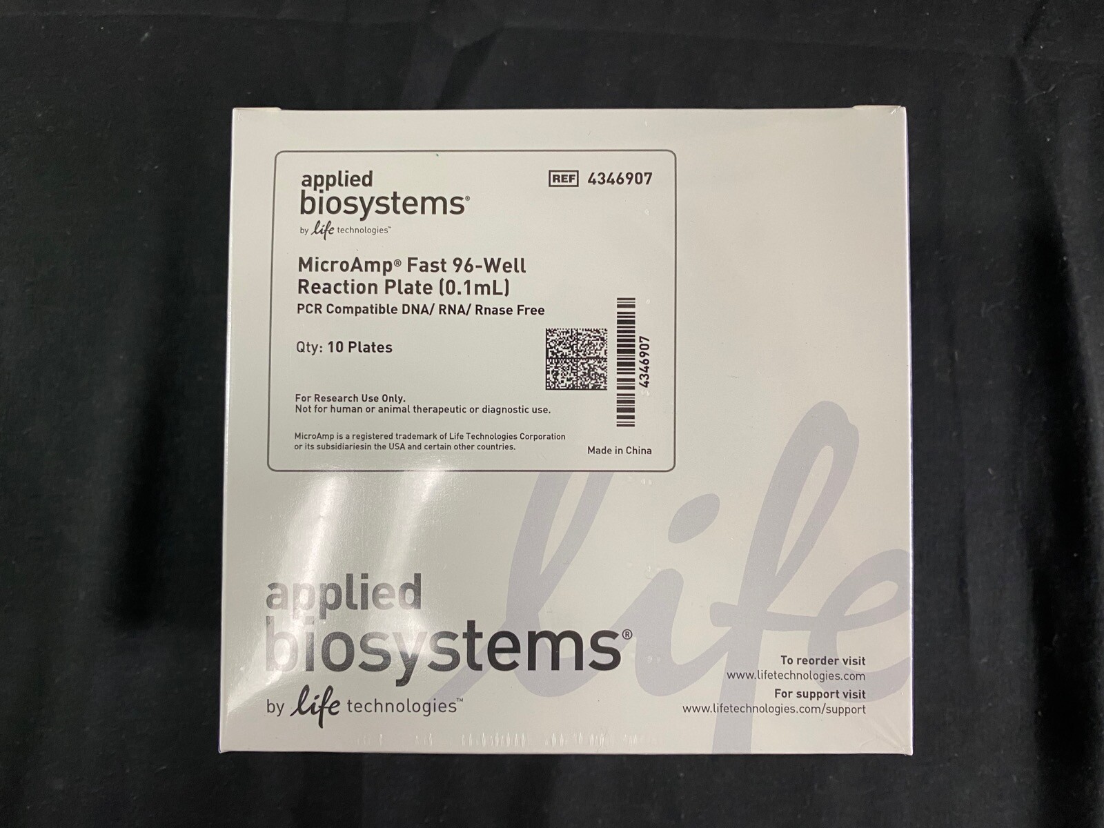 APPLIED BIOSYSTEMS 0.1 mL Fast Optical 96-Well Reaction Plate 4346907 (10/cs)