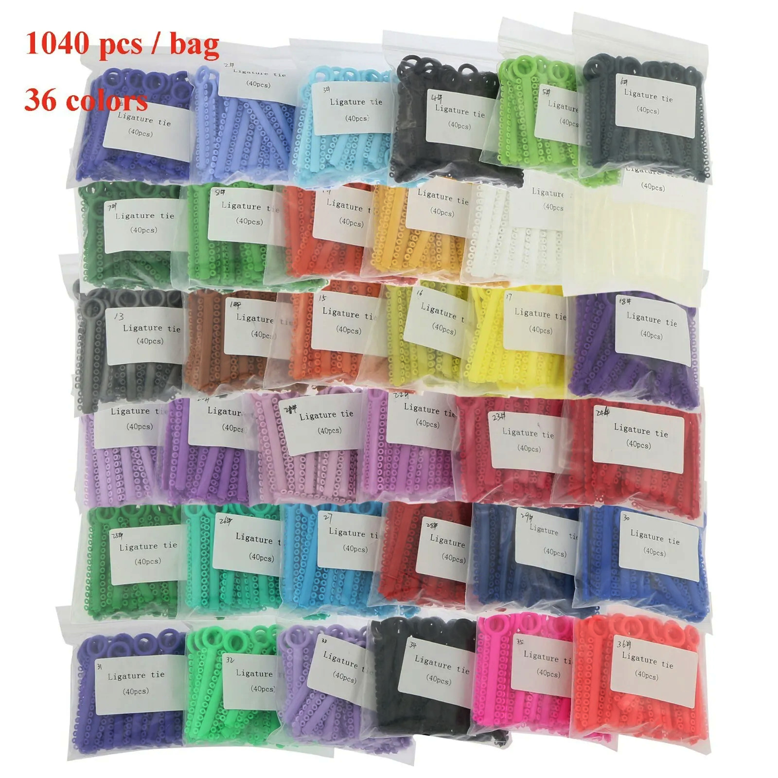 1040PCS Dental Orthodontic Ligature Tie Elastic Rubber Bands Ligadura Ortodoncia