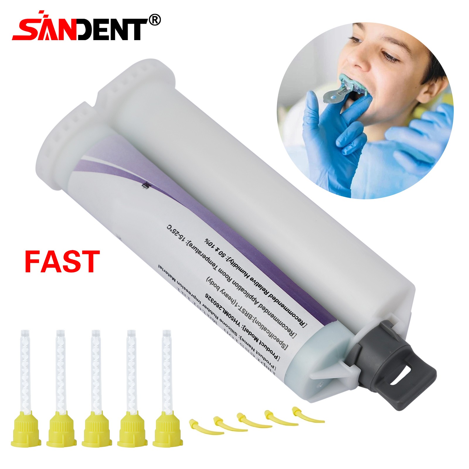 VPS PVS L/M/Heavy Body Fast Rapid Set Impression Material Mold, 50mL Cartridges