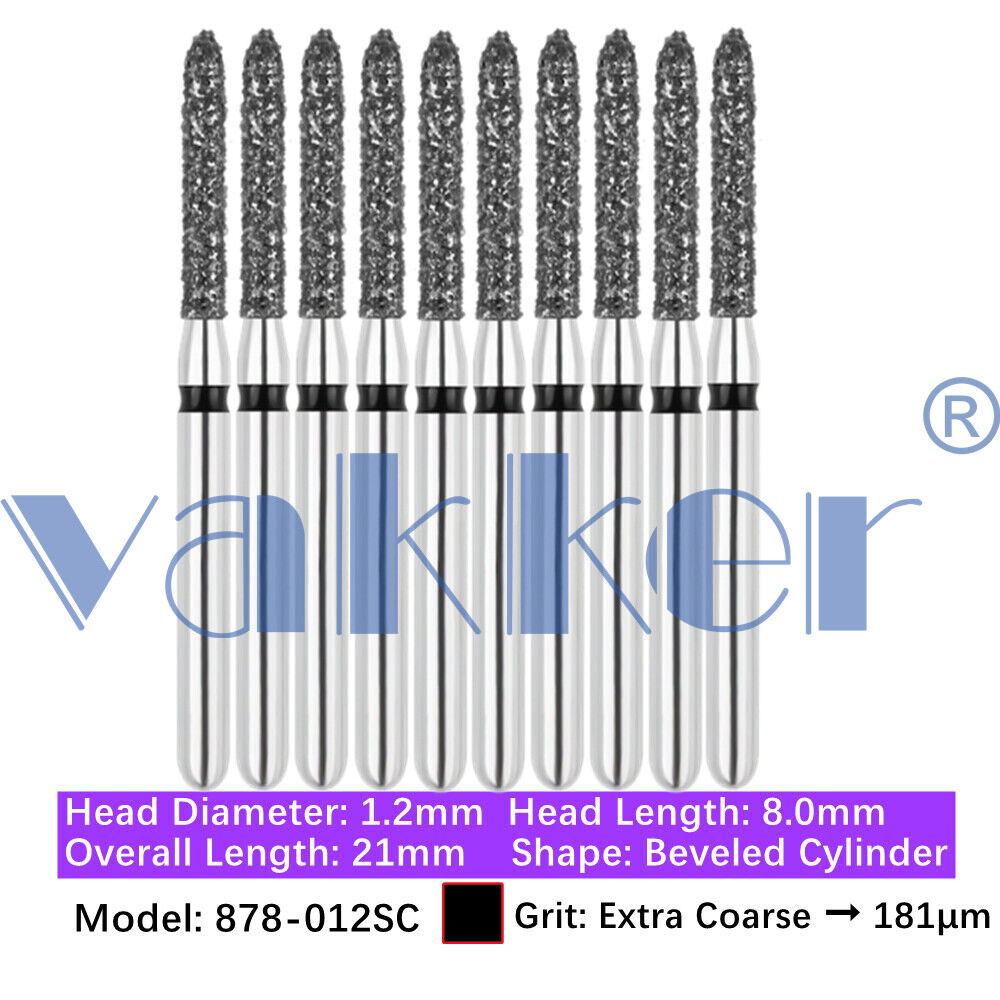 10Burs/pk Dental Diamond Burs FG Round End Taper Pear Coarse / Super Coarse Grit