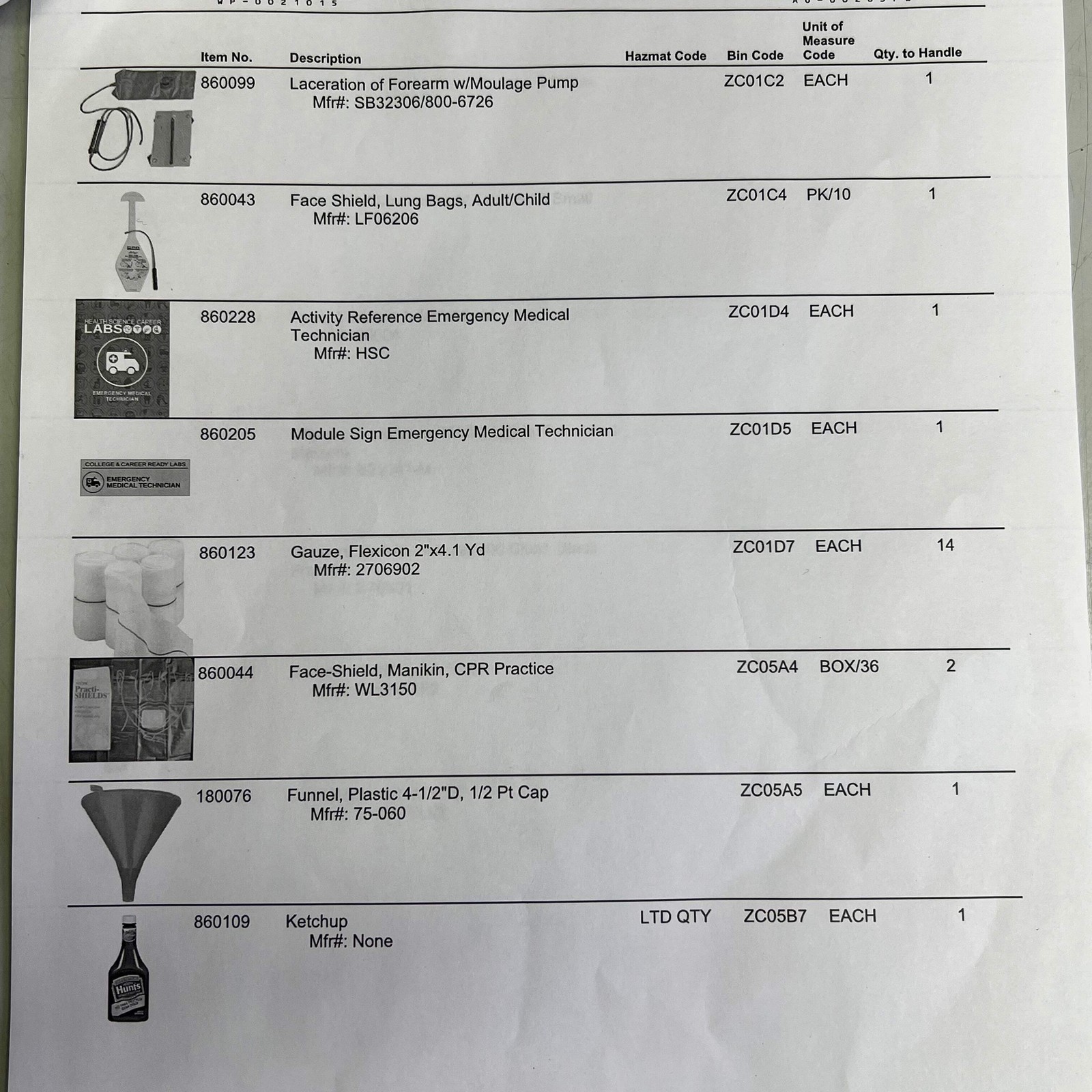 HEALTH SCIENCE CAREER LABS Emergency Medical Treatment Kit AO-0020372 869008