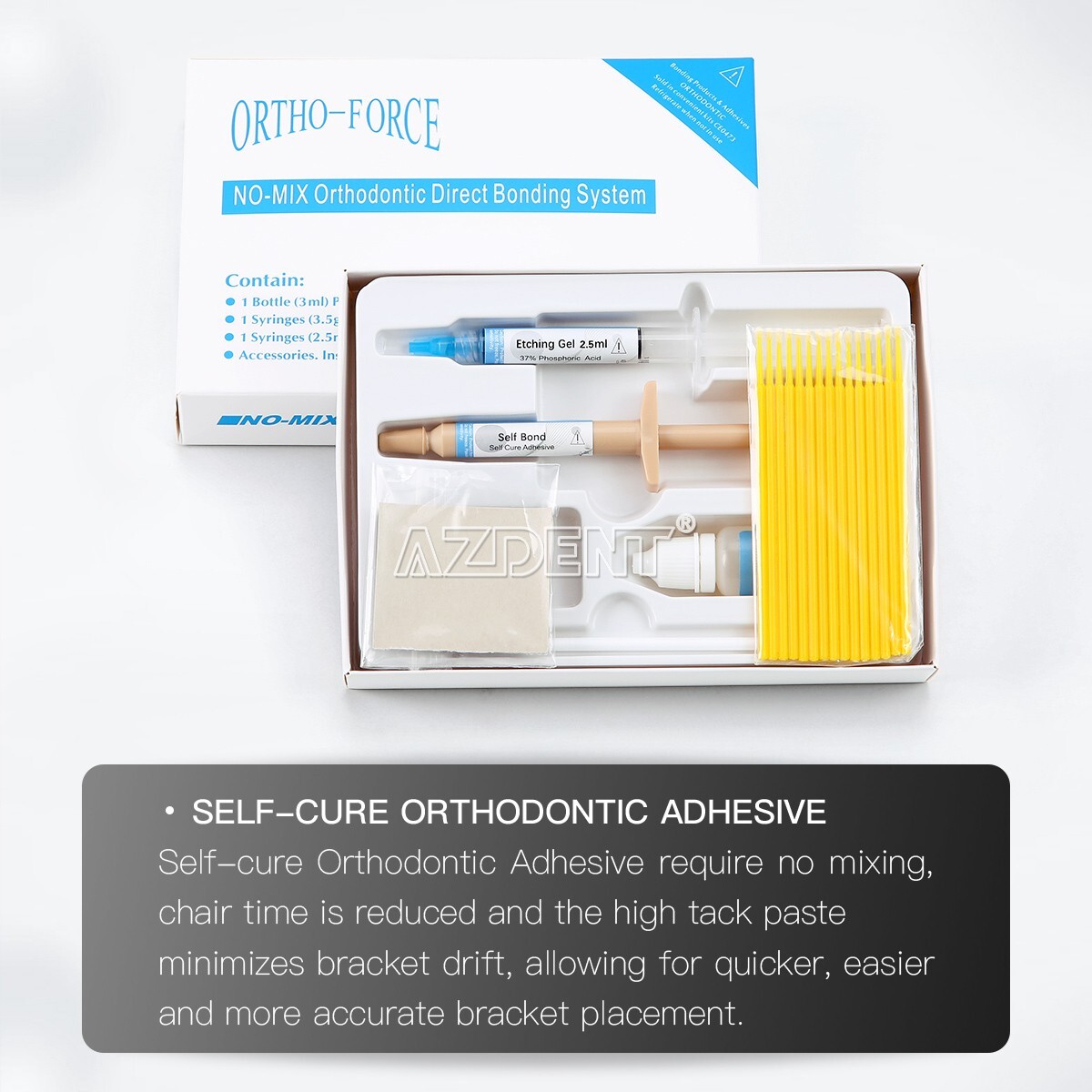 Dental Orthodontic Adhesive Resin Syringe Paste Kit for Brackets Bonding