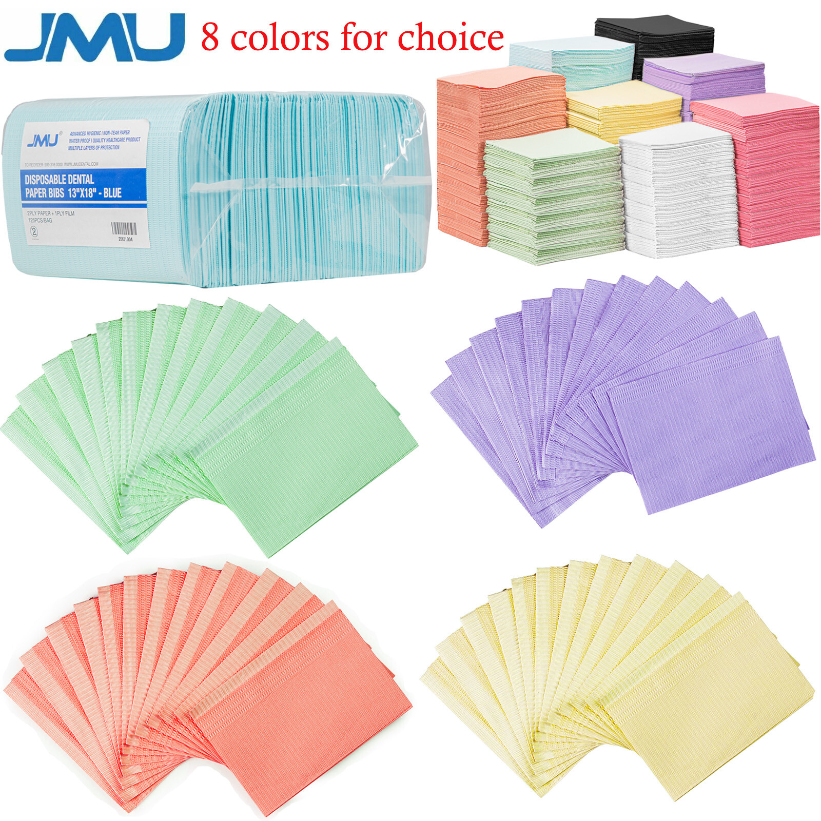 JMU Dental Patient Bibs 13″x18″ 3-Ply Waterproof Medical Tattoo Napkin 6.5g