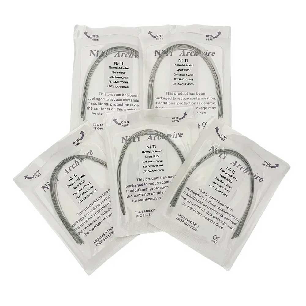 1-200packs Dental Orthodontic Heat Thermal Activated NITI Arch Wires Ovoid Round