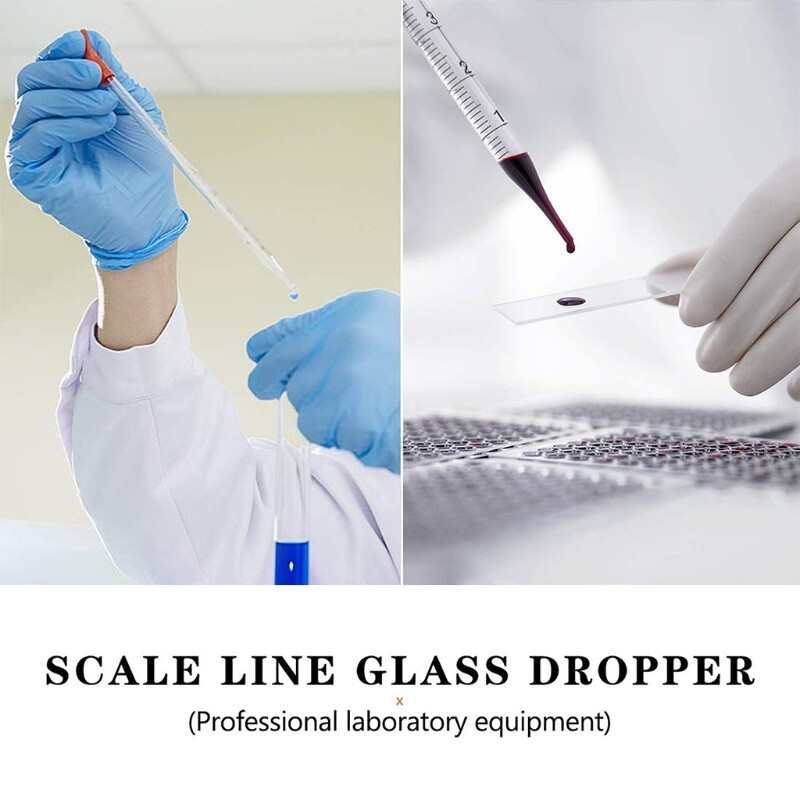 Glass Graduated Cylinder Set 0.5ml 1ml 2ml 3ml 5ml 10ml for Laboratory Hospital