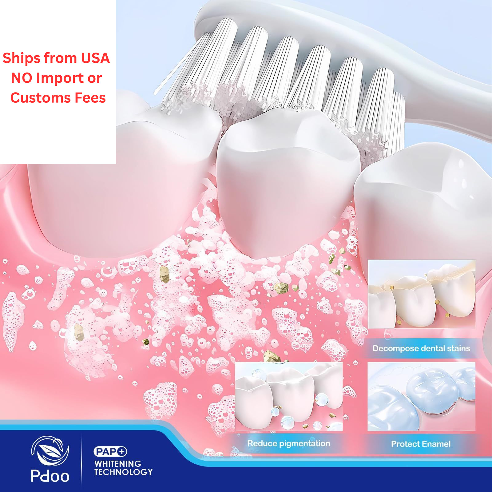 Teeth Whitening Powder 50g with Pap – 1.8 Ounce (Pack of 1), White