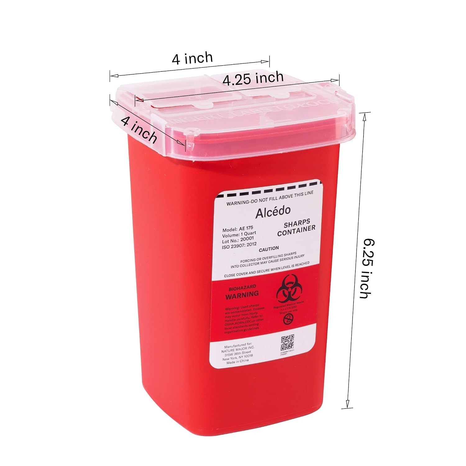 Portable 1 Quart Sharps Container Set for Home & Professional Use – 3 Count