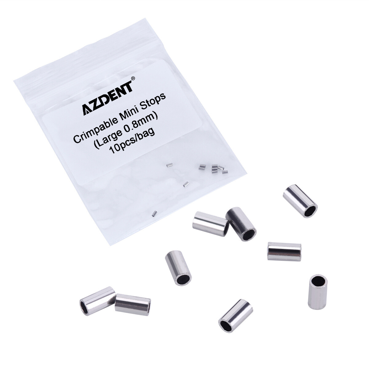 Dental Orthodontic Crimpable Hooks Mini Stops 0.5mm/0.8mm AZDENT 10pcs /Bag