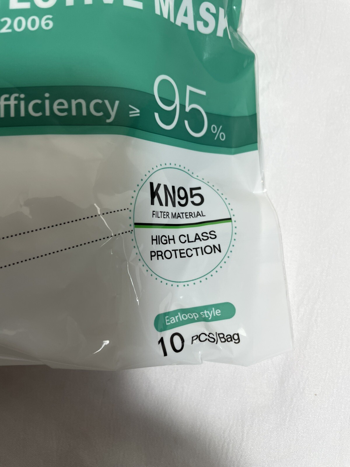 Powecom KN95 Protective Face Mask Respirator GB2626-2006 White 10 Pieces