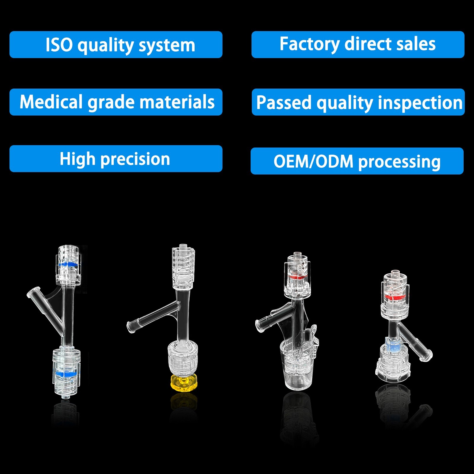 50PCS Luer Y-Type Connection, Medical Luer Lock and Catheter Systems Y-Connector