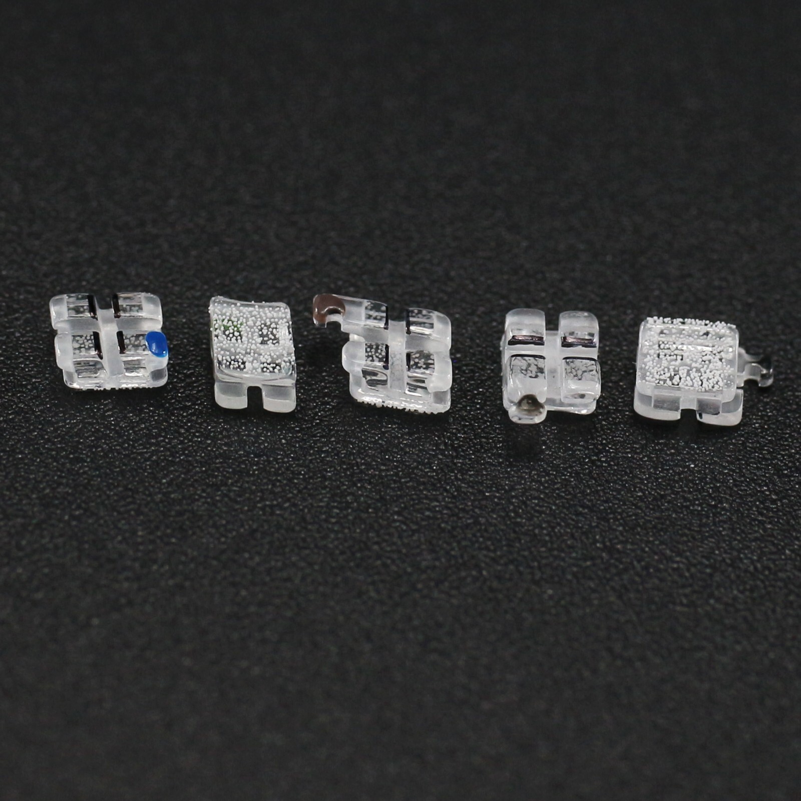 20PCS Dental Orthodontic Sapphire Clear Bracket Brace Roth MBT 022 345 Hooks 5-5