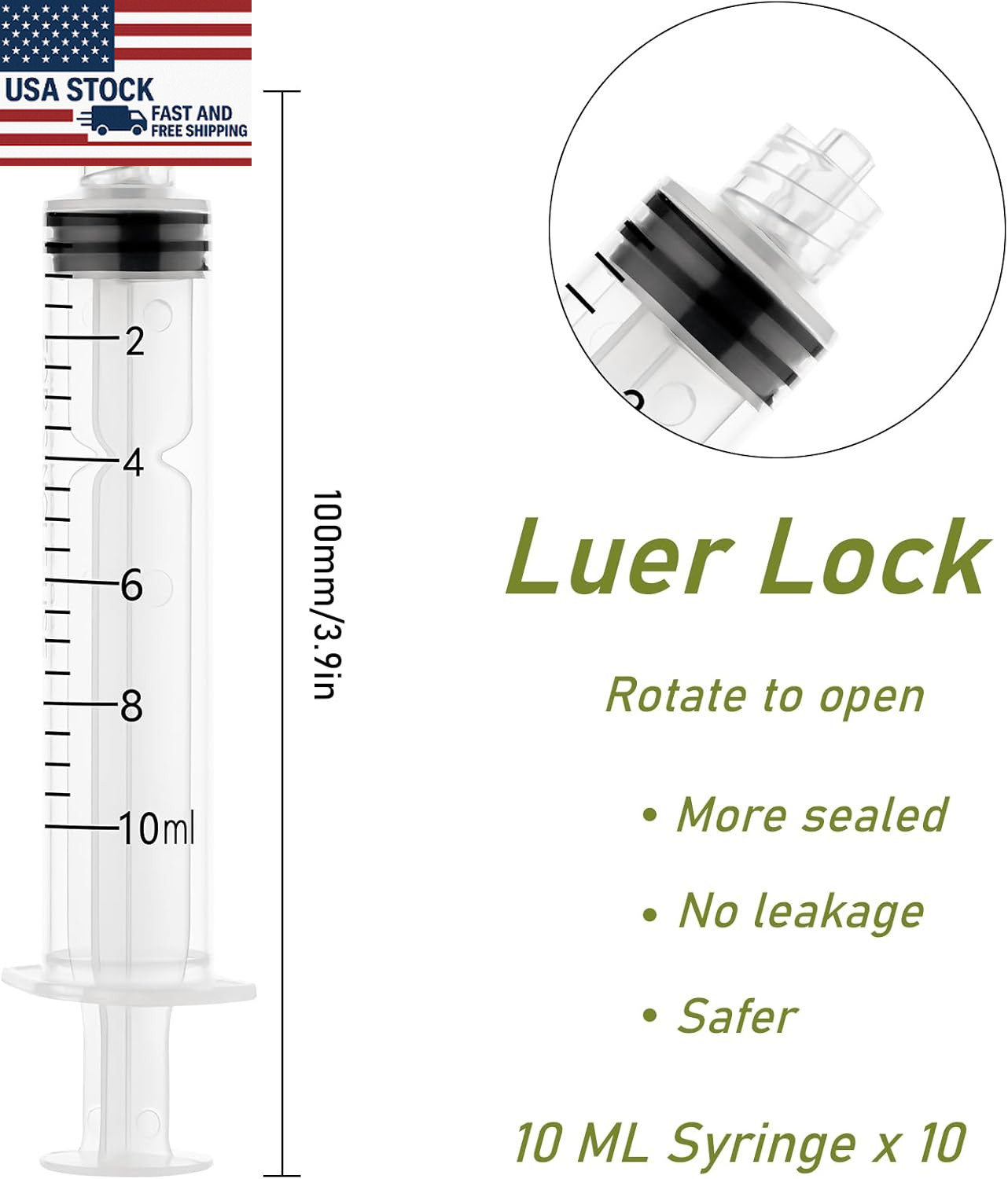 10ml Glue Applicator Syringe with 14G/16G/18G Blunt Tips – For Ink, Epoxy, Craft