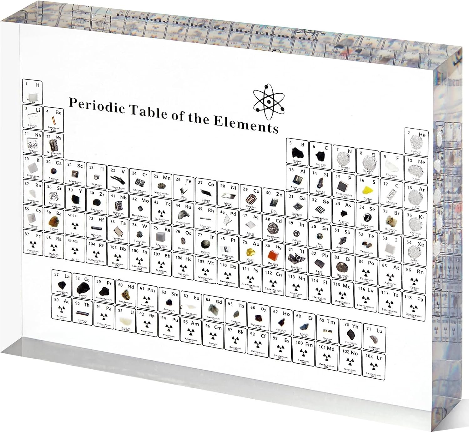 Periodic Table with Real Elements Inside, Acrylic Periodic Table Display with 83