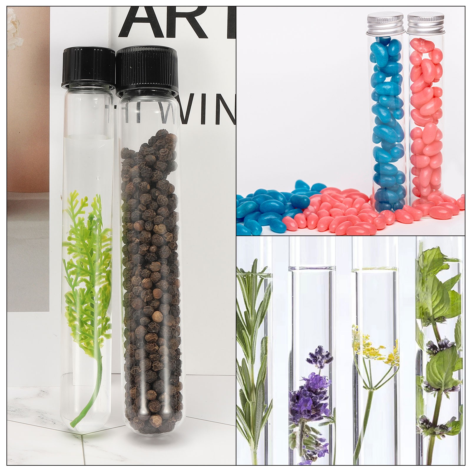 25ml Test Tubes with Caps, 8pcs Glass Test Tubes Clear Test Tube, 18mmx150mm