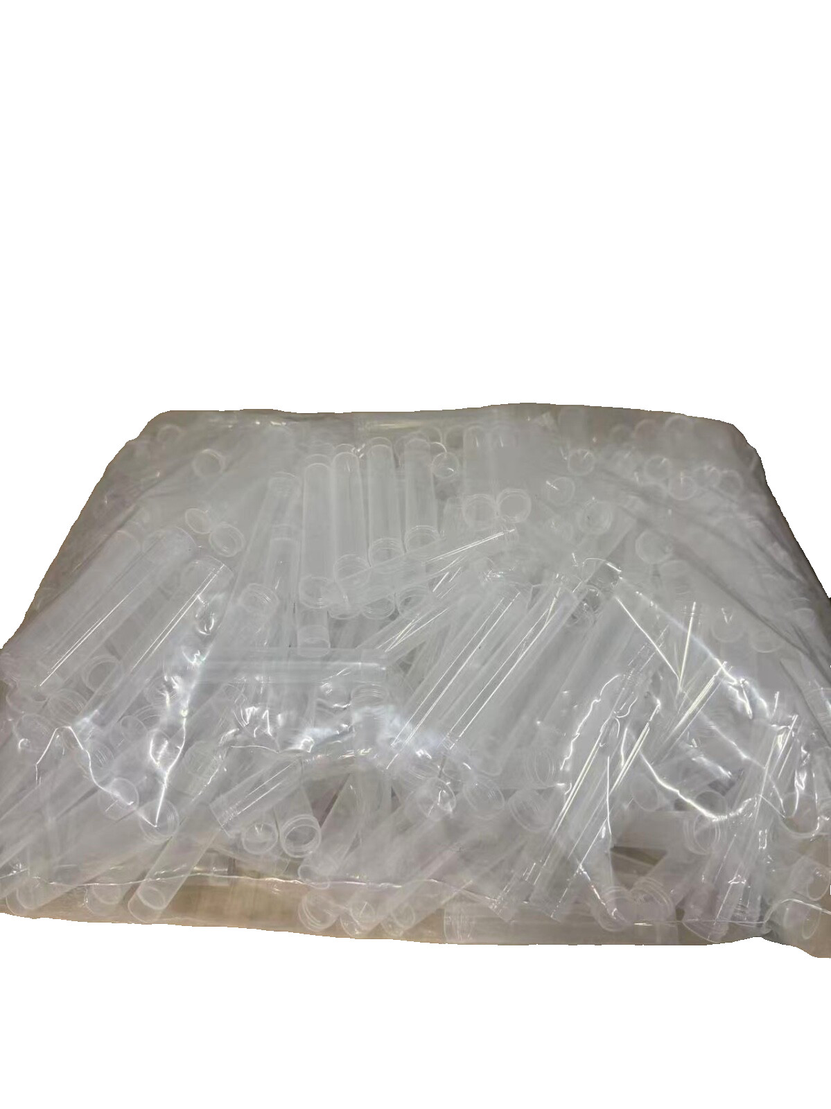 400pc New 10mL Flat bottom plastic white transparent test tube w/ red screw cap