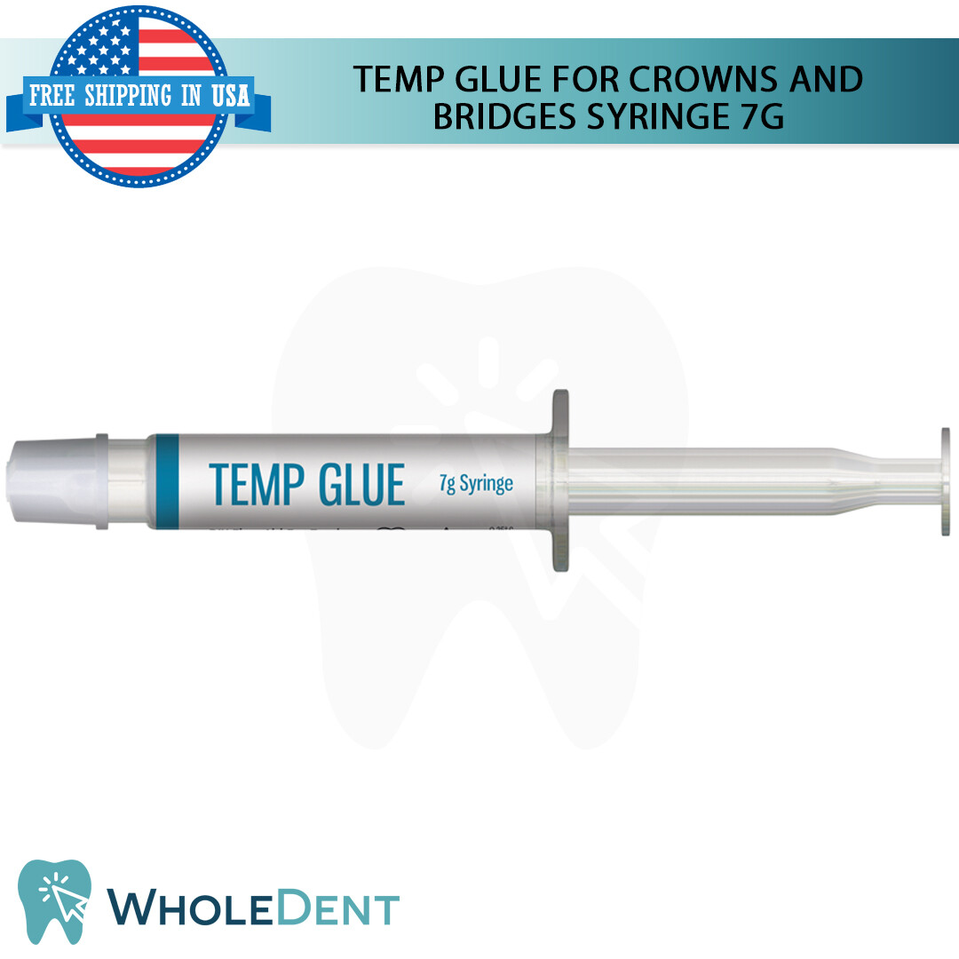 Temp Glue Temporary Cement 7g Crowns Bridges Dental Home Use Emergency First Aid