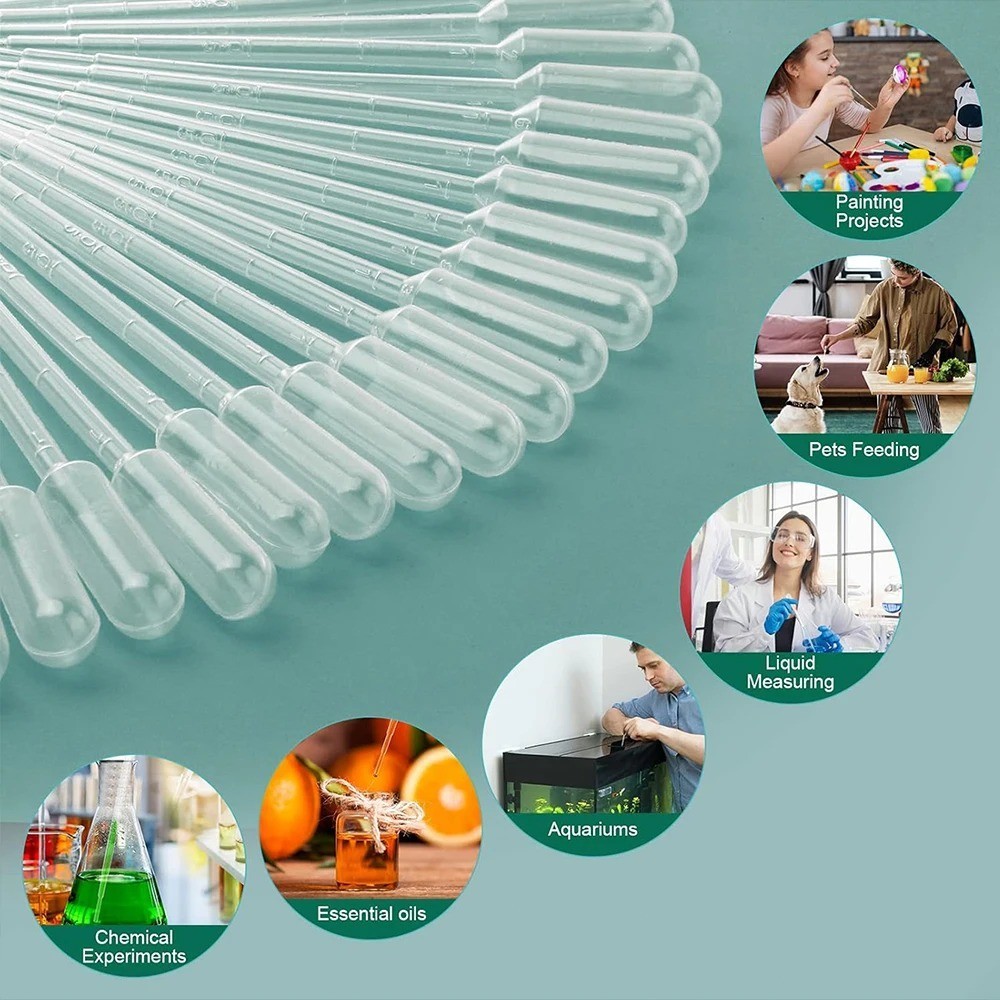 100PCS 3ML Transfer Pipettes Plastic Droppers Disposable Dropper for Resin