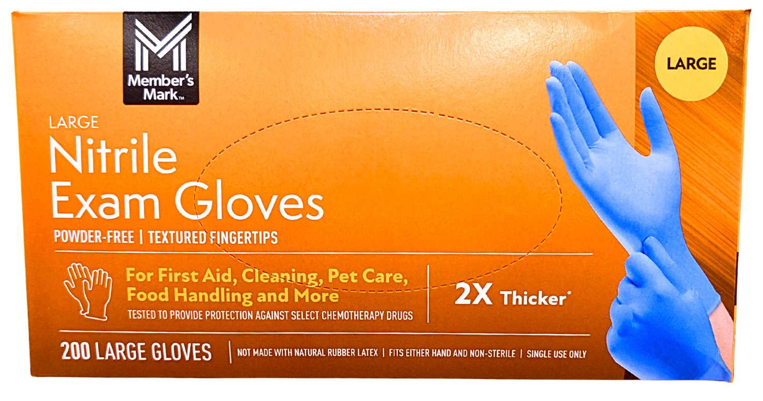 Member’s Mark Nitrile Exam Gloves Large 200 Count